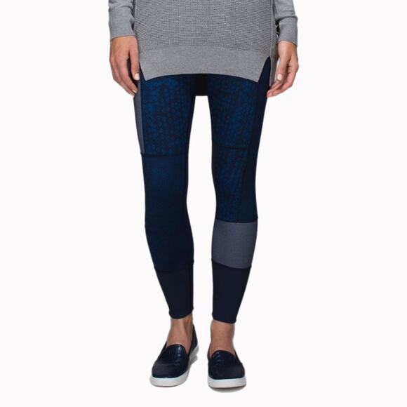 Lululemon Wunder Under Sashiko Patchwork Legging Sz 4 - Picture 1 of 5